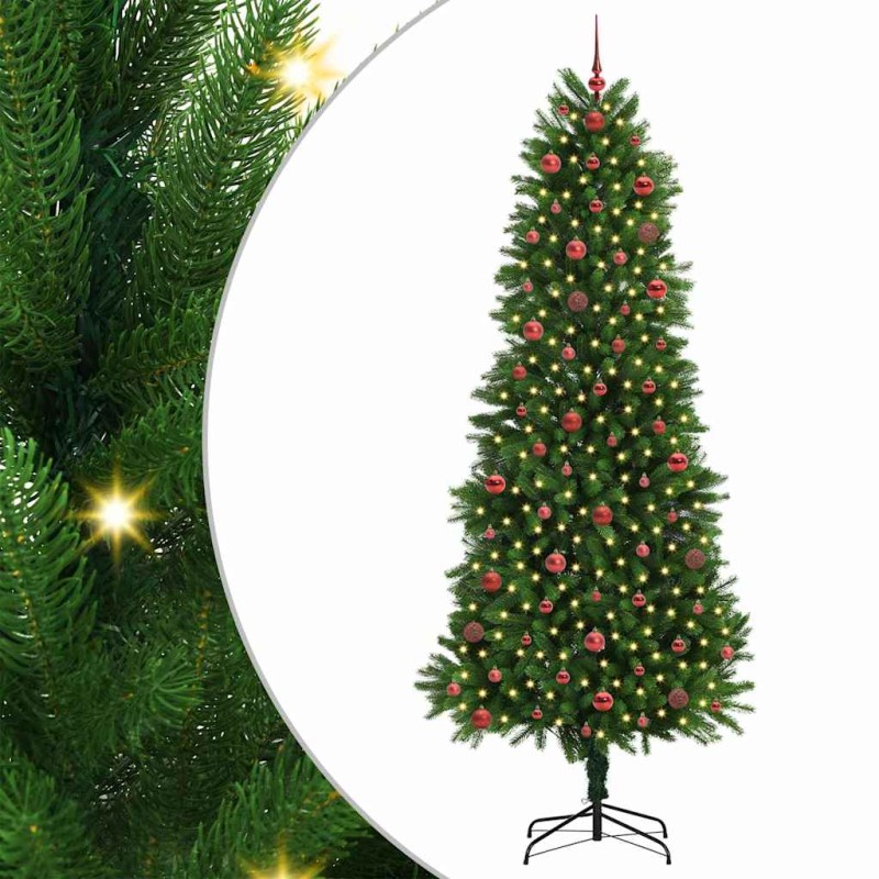 vidaXL Χριστουγεννιάτικο Δέντρο με 300 LED με βάση Πράσινο 240 cm PE