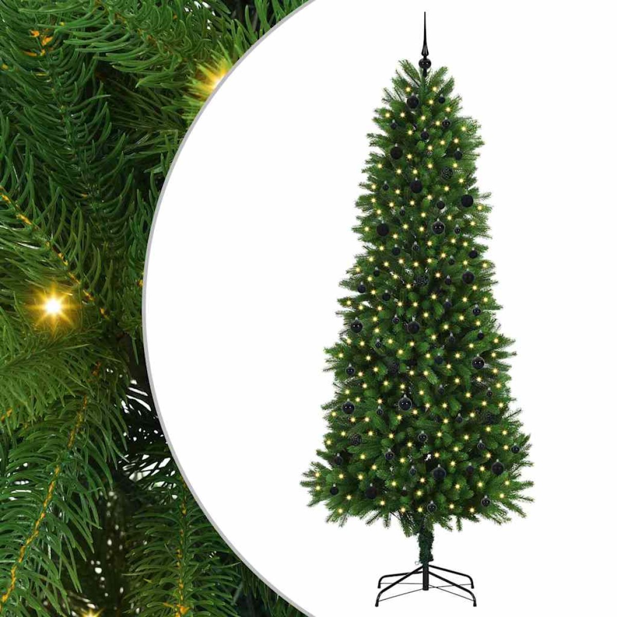 vidaXL Χριστουγεννιάτικο Δέντρο με 300 LED με βάση Πράσινο 240 cm PE
