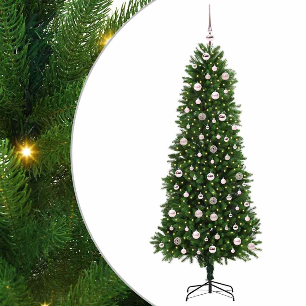 vidaXL Χριστουγεννιάτικο Δέντρο με 300 LED με βάση Πράσινο 240 cm PE