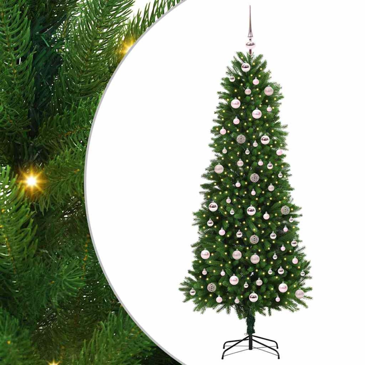 vidaXL Χριστουγεννιάτικο Δέντρο με 300 LED με βάση Πράσινο 240 cm PE