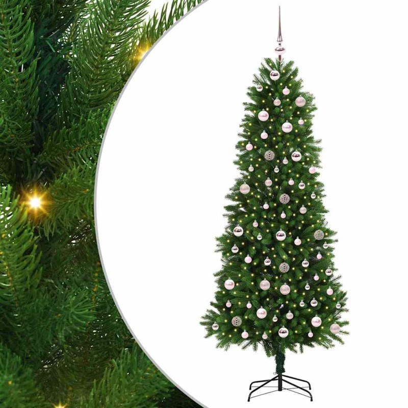 vidaXL Χριστουγεννιάτικο Δέντρο με 300 LED με βάση Πράσινο 240 cm PE