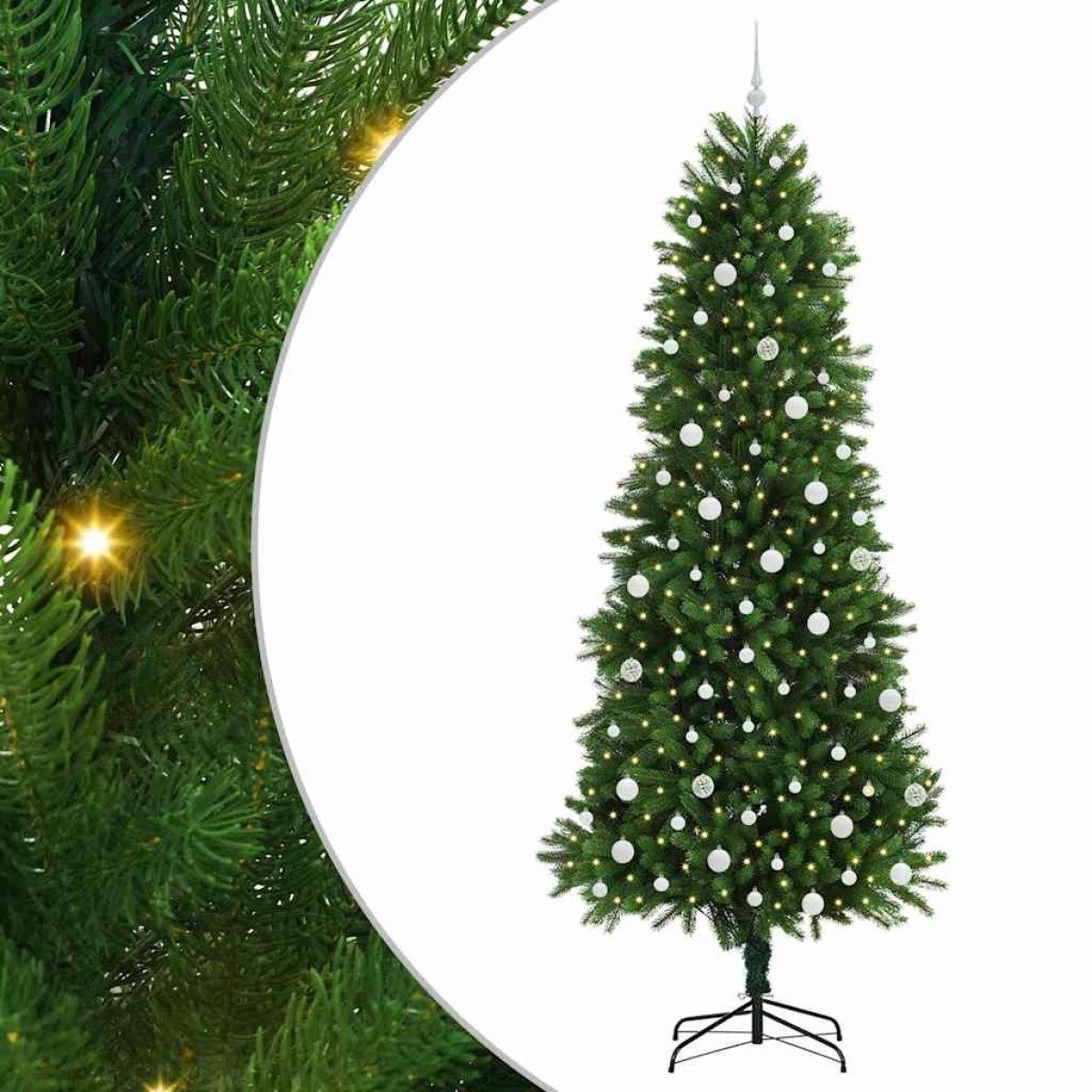 vidaXL Χριστουγεννιάτικο Δέντρο με 300 LED με βάση Πράσινο 240 cm PE