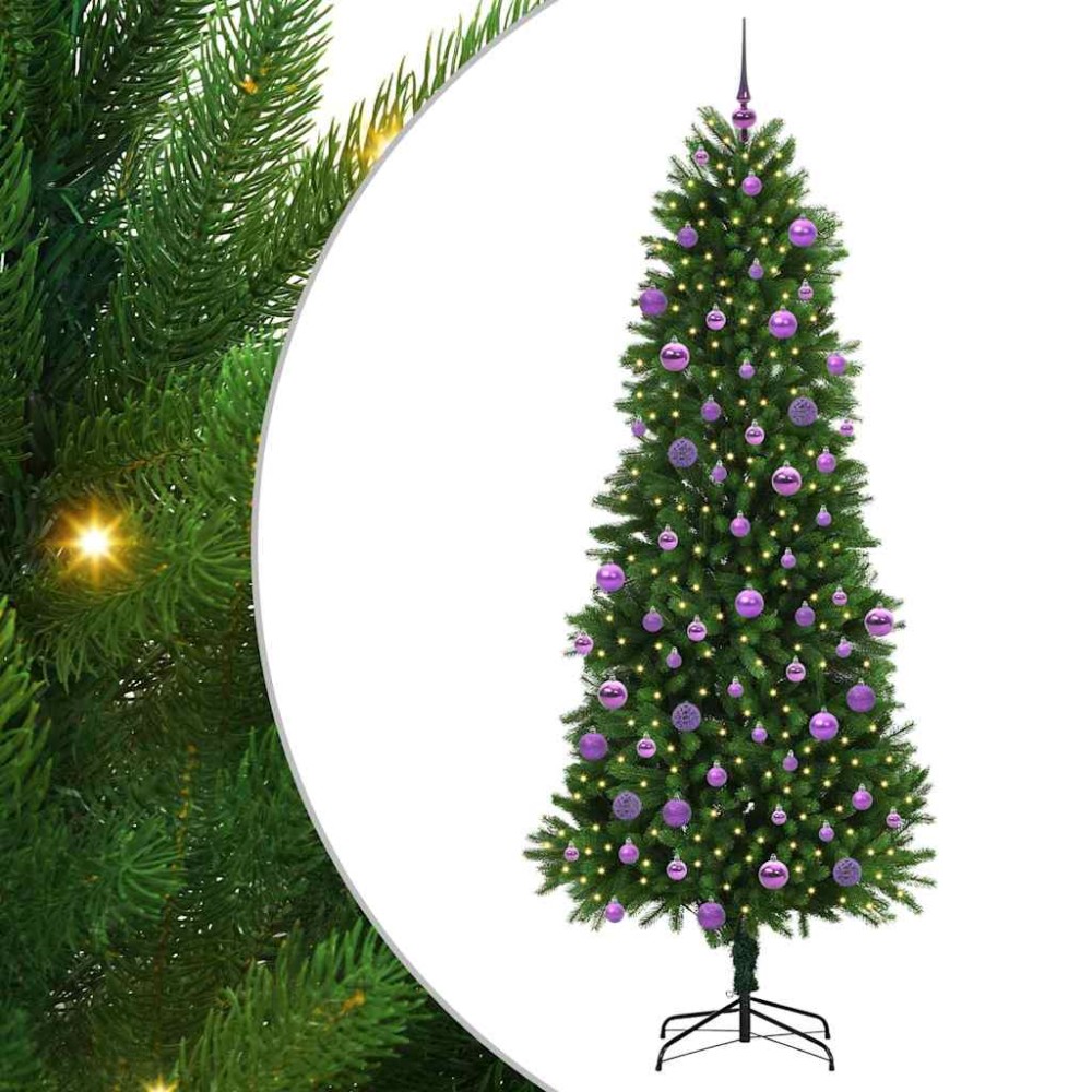vidaXL Χριστουγεννιάτικο Δέντρο με 300 LED με βάση Πράσινο 240 cm PE