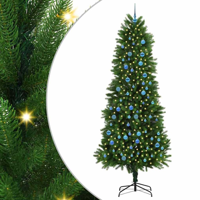 vidaXL Χριστουγεννιάτικο Δέντρο με 300 LED με βάση Πράσινο 240 cm PE