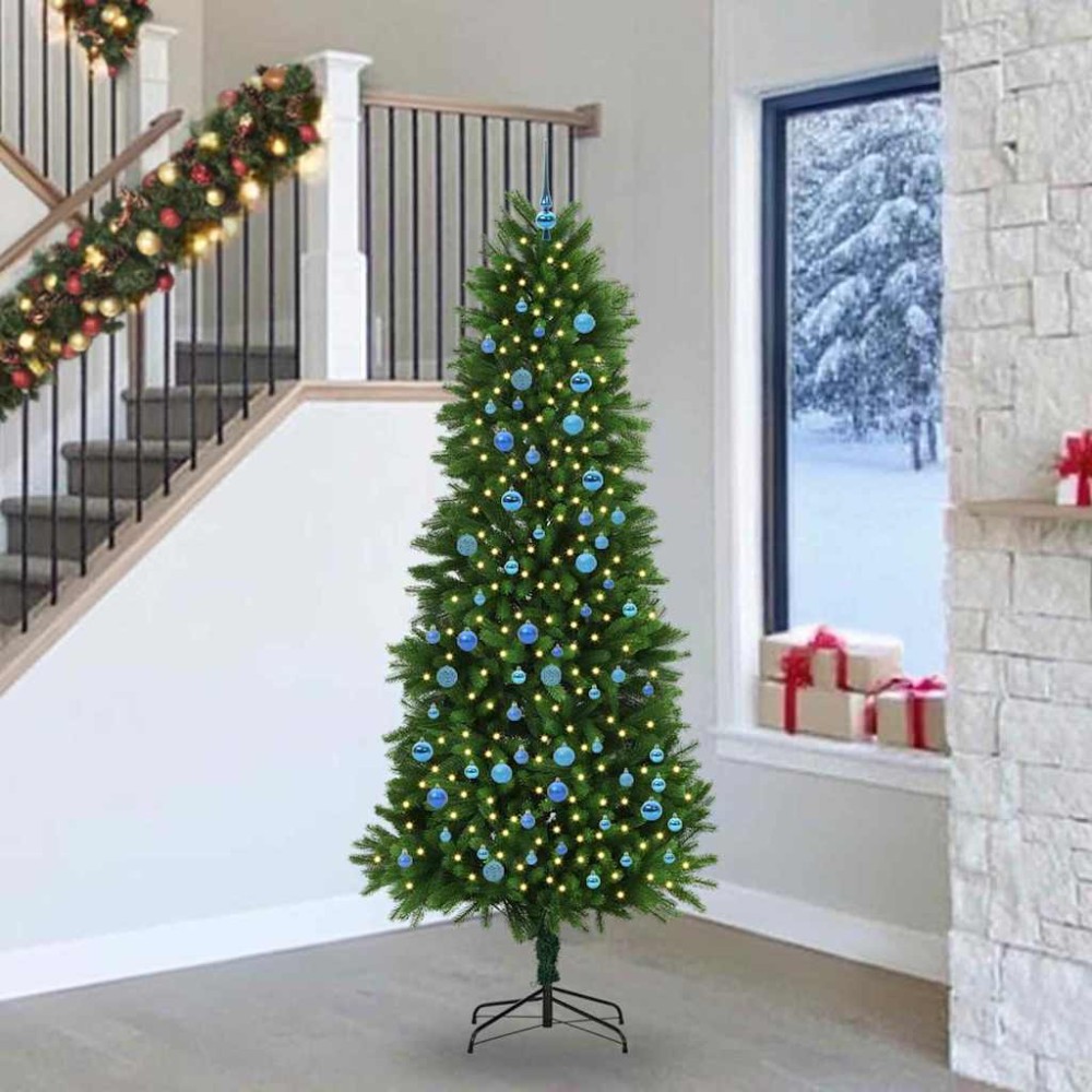 vidaXL Χριστουγεννιάτικο Δέντρο με 300 LED με βάση Πράσινο 240 cm PE