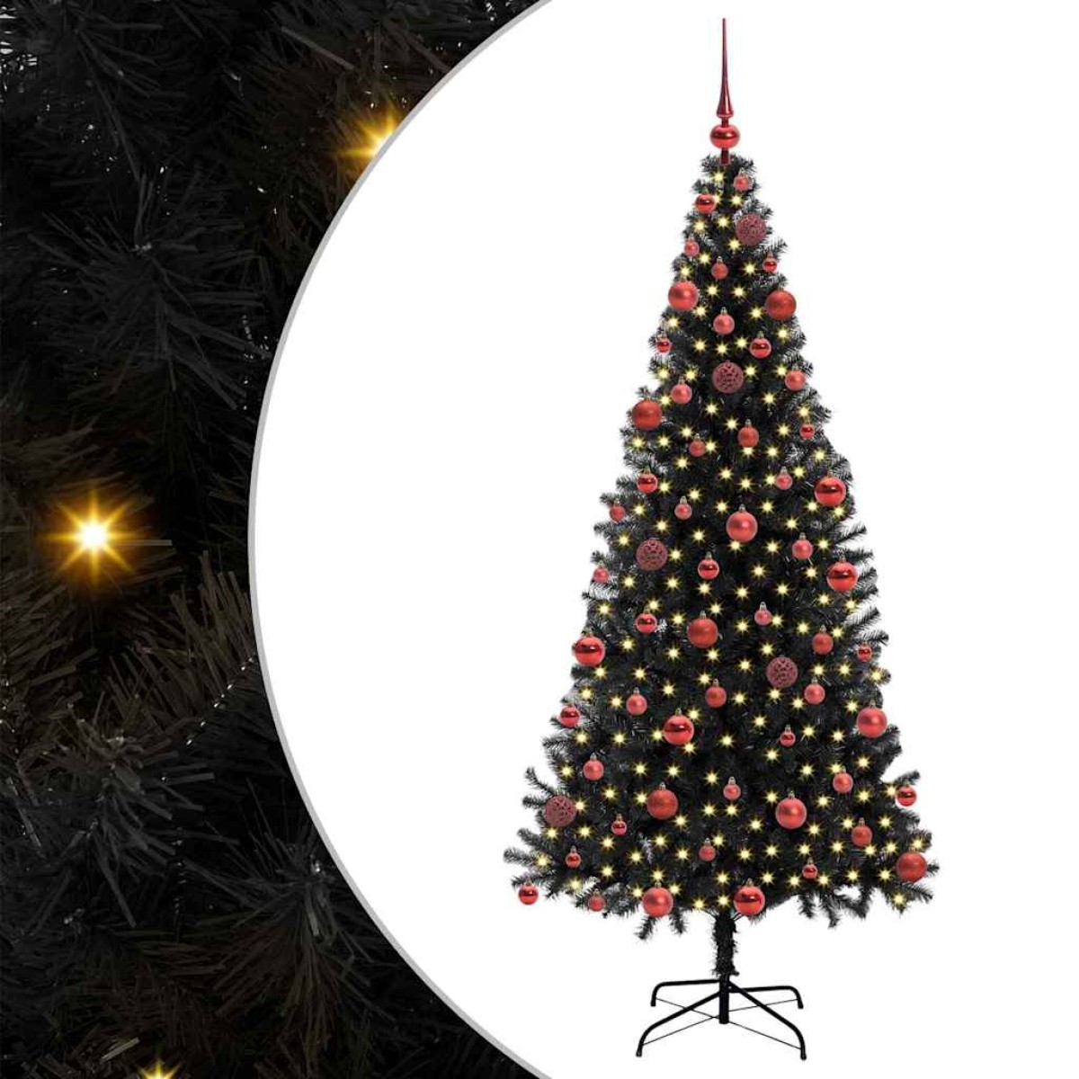 vidaXL Χριστουγεννιάτικο Δέντρο Μαύρο 180 cm PVC