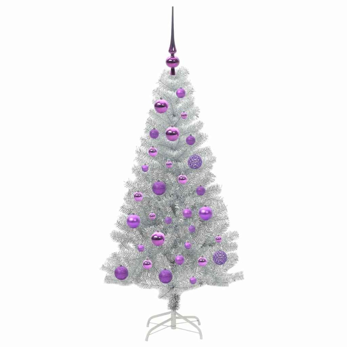 vidaXL Χριστουγεννιάτικο Δέντρο Ασημί 120 cm PET