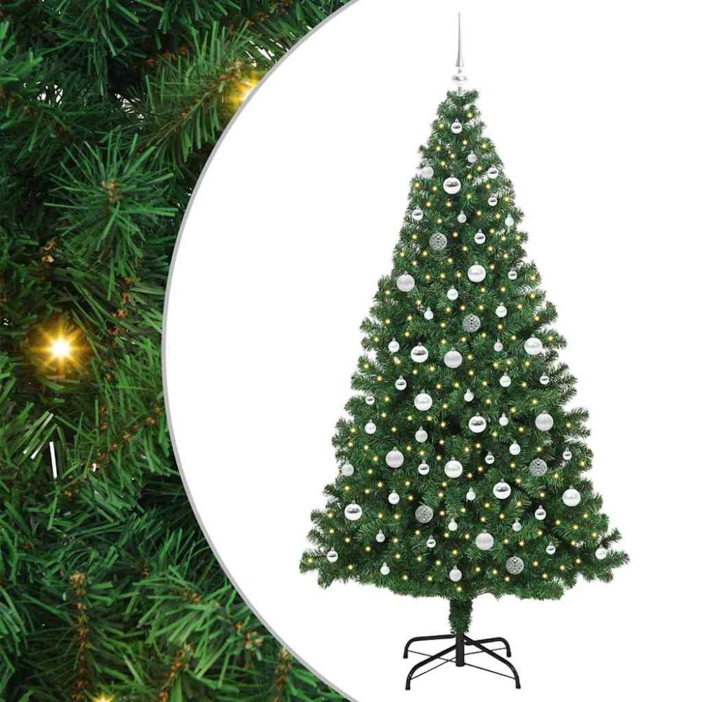 vidaXL Τεχνητό Χριστουγεννιάτικο Δέντρο με 300 LED Πράσινο 210 cm