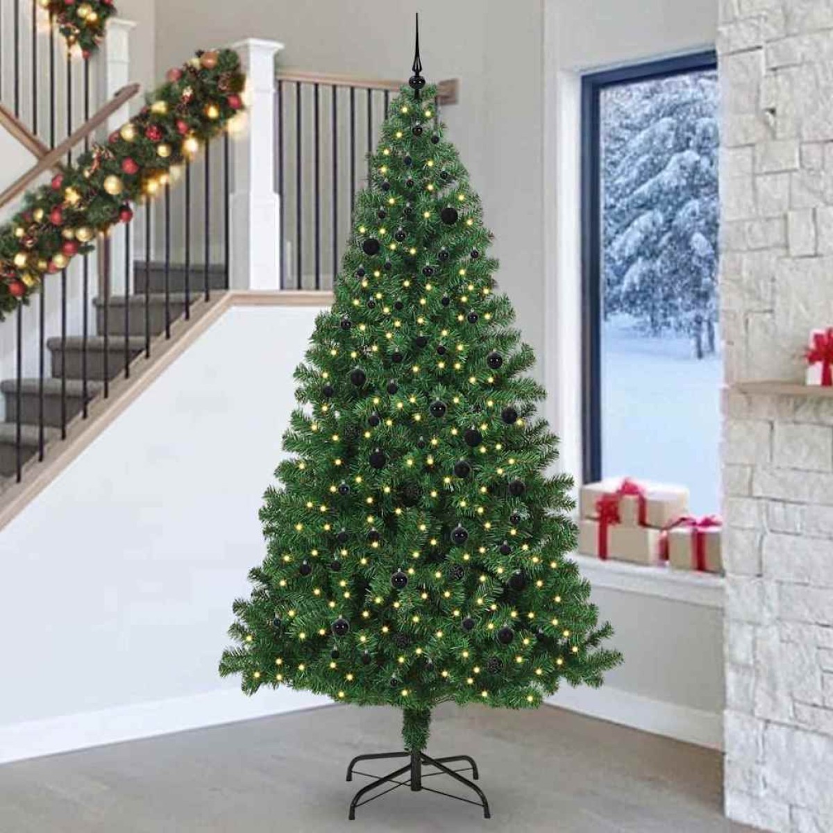 vidaXL Τεχνητό Χριστουγεννιάτικο Δέντρο με 300 LED Πράσινο 240 cm