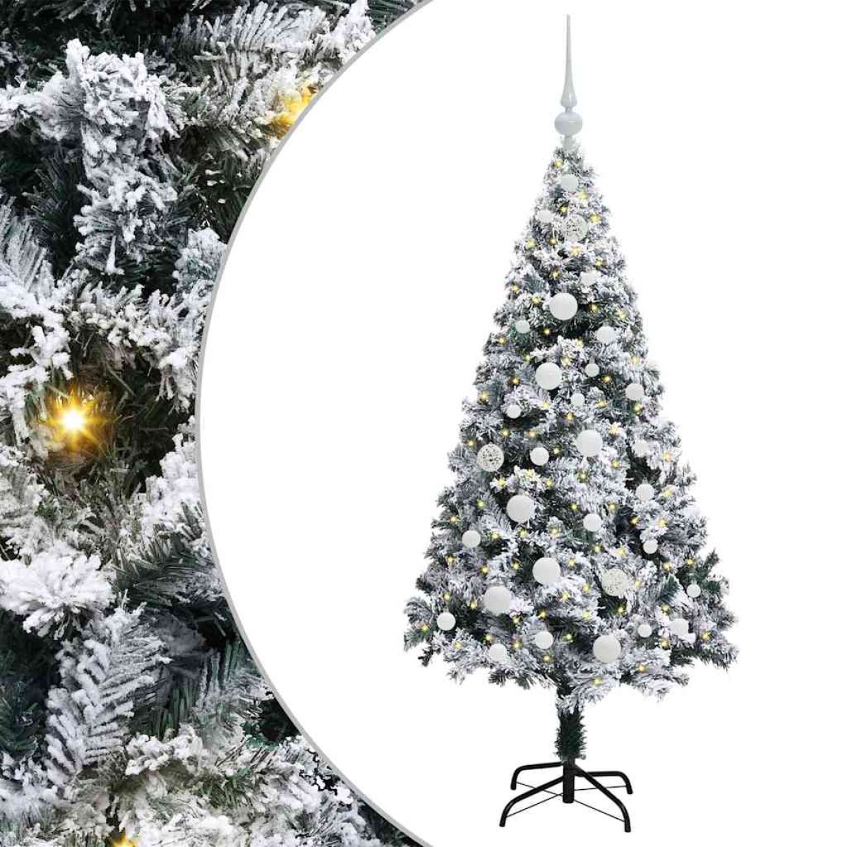 vidaXL Τεχνητό Χριστουγεννιάτικο Δέντρο με 150 LED Λευκό 150 cm