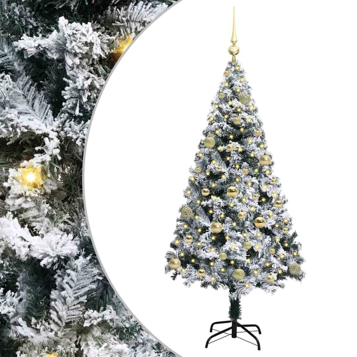 vidaXL Τεχνητό Χριστουγεννιάτικο Δέντρο με 150 LED Λευκό 150 cm