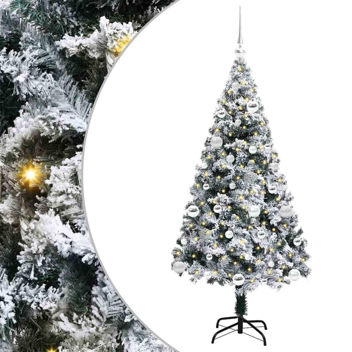 vidaXL Τεχνητό Χριστουγεννιάτικο Δέντρο με 150 LED Λευκό 150 cm