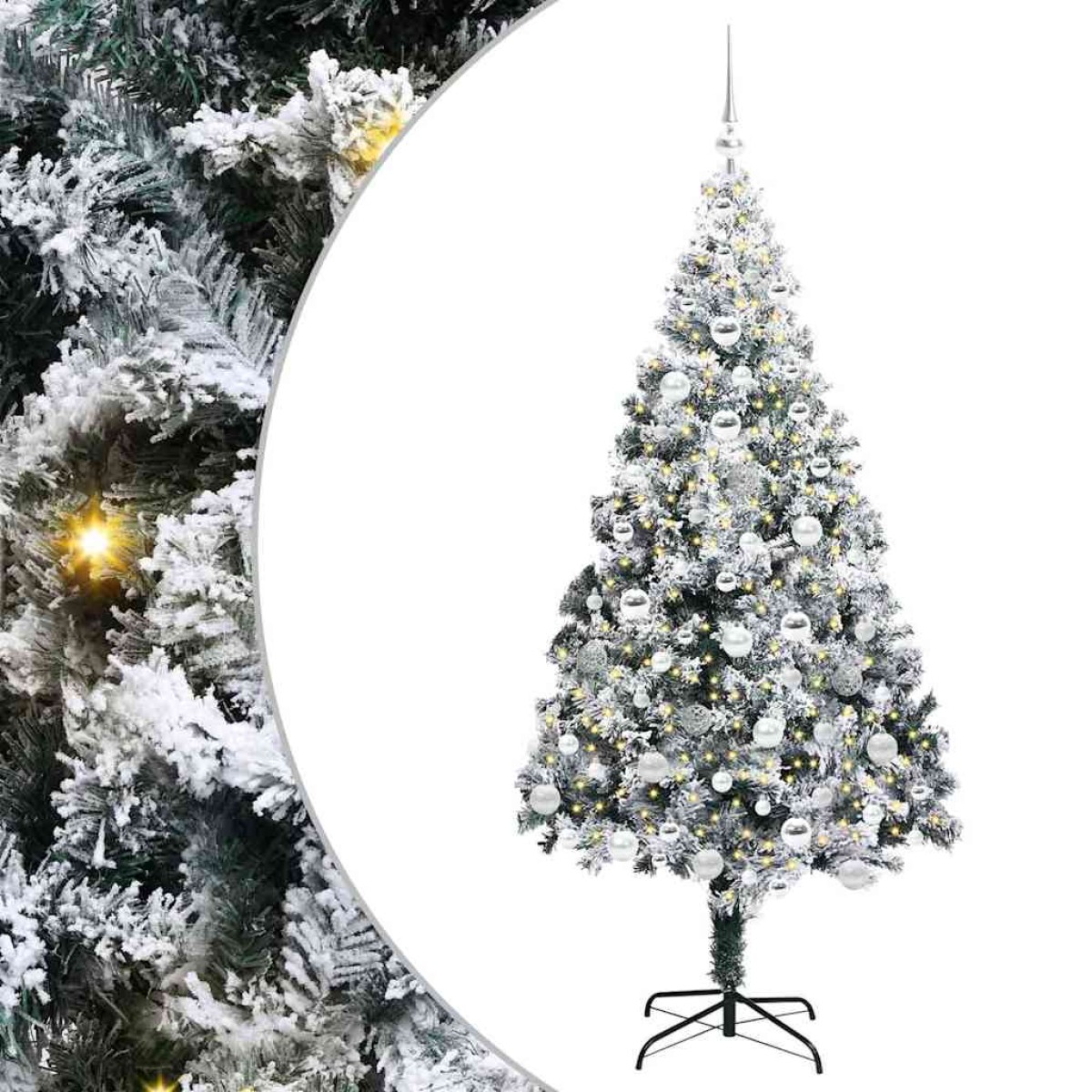vidaXL Τεχνητό Χριστουγεννιάτικο Δέντρο με 300 LED Λευκό 180 cm