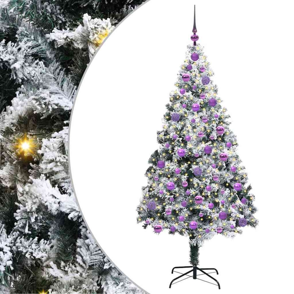 vidaXL Τεχνητό Χριστουγεννιάτικο Δέντρο με 300 LED Λευκό 180 cm