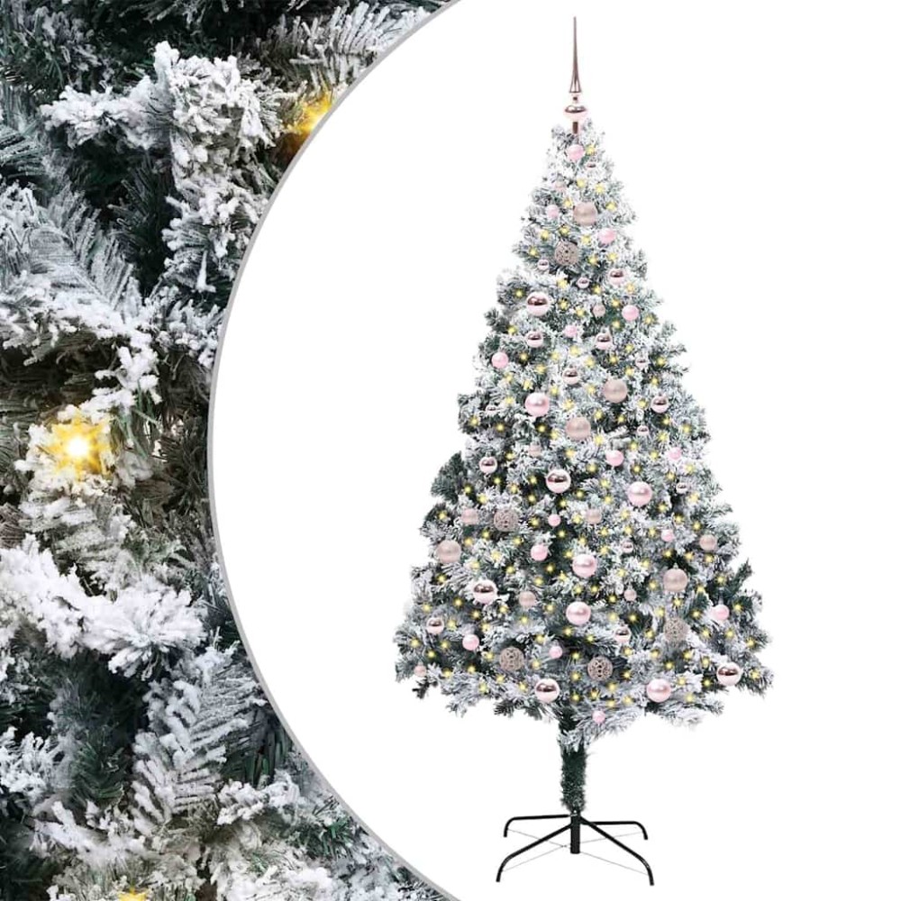 vidaXL Τεχνητό Χριστουγεννιάτικο Δέντρο με 300 LED Λευκό 210 cm