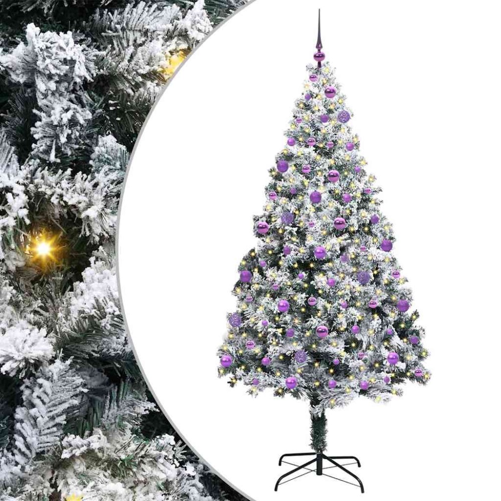 vidaXL Τεχνητό Χριστουγεννιάτικο Δέντρο με 300 LED Λευκό 210 cm