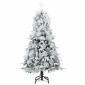 vidaXL Τεχνητό Χριστουγεννιάτικο Δέντρο με Άξονα με βάση Λευκό 150 cm