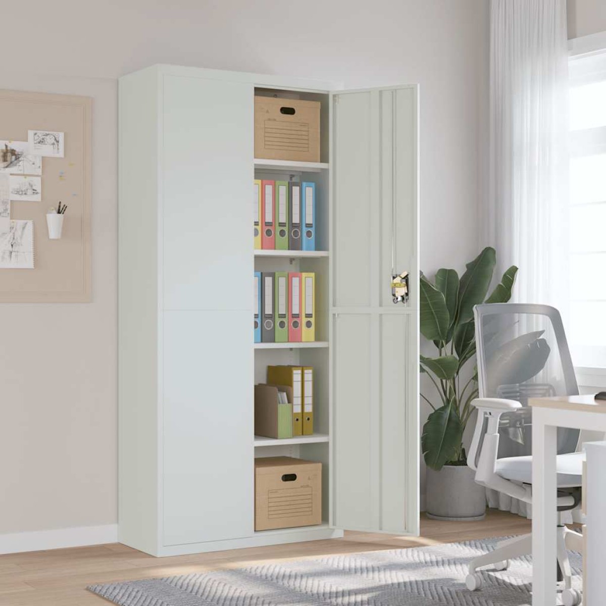 vidaXL Αρχειοθήκη Αν. Γκρι 90x40x200 εκ. Ατσάλινη