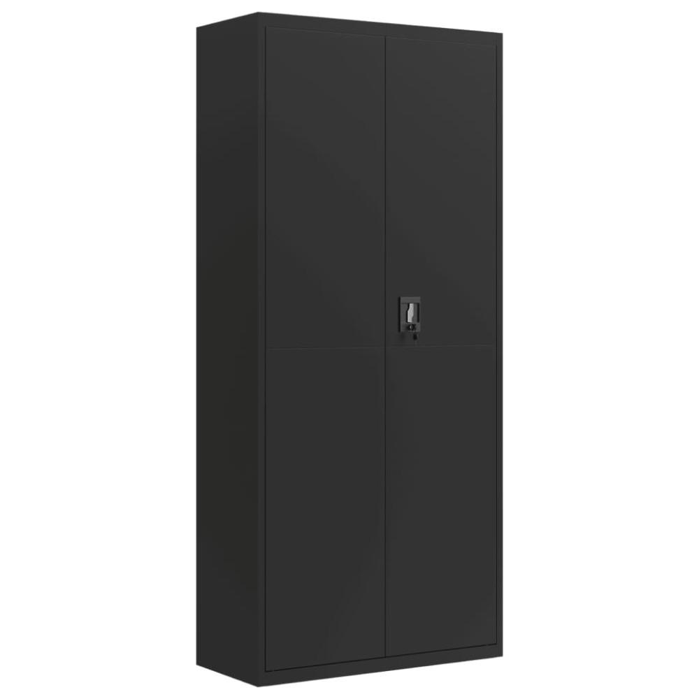 vidaXL Αρχειοθήκη Μαύρη 90 x 40 x 200 εκ. από Ατσάλι