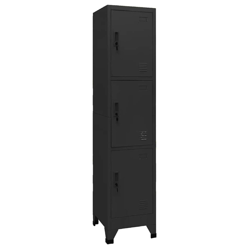 vidaXL Φοριαμός Μαύρος 38 x 45 x 180 εκ. Ατσάλινος