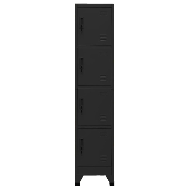 vidaXL Φοριαμός Μαύρος 38 x 45 x 180 εκ. Ατσάλινος