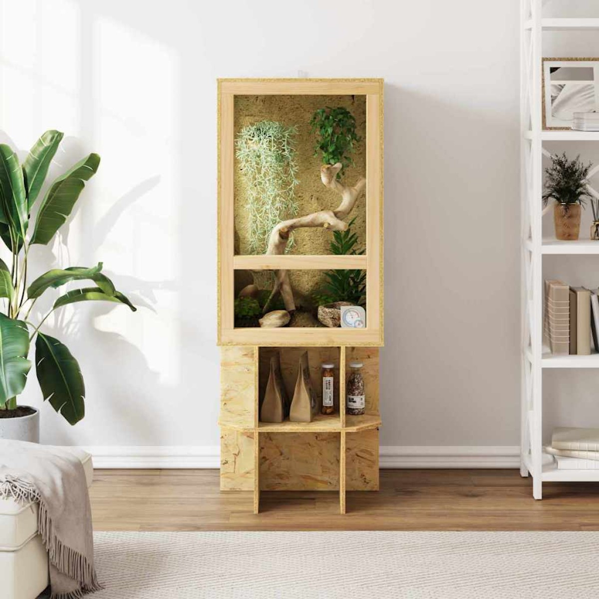 vidaXL Terrarium Καφέ 50 x 50 x 130 εκ OSB