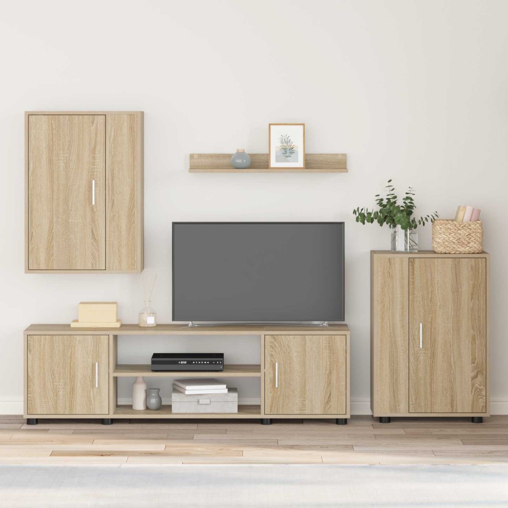 vidaXL Σετ επίπλου τηλεόρασης Δρύς Sonoma Επεξεργασμένο ξύλο