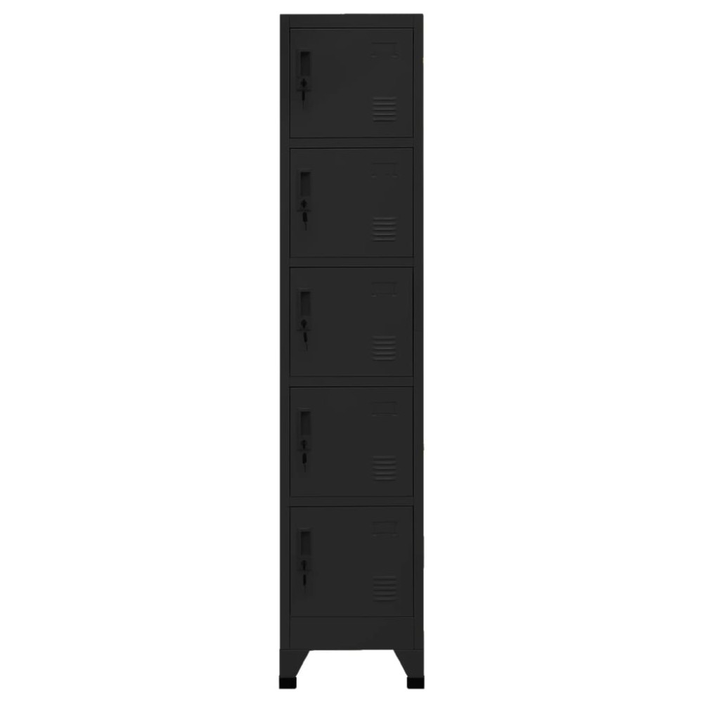 vidaXL Φοριαμός Μαύρος 38 x 40 x 180 εκ. Ατσάλινος