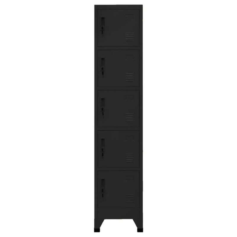 vidaXL Φοριαμός Μαύρος 38 x 40 x 180 εκ. Ατσάλινος