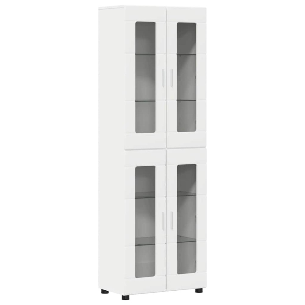 vidaXL Highboard FLORIN 60 x 35 x 182 εκ. Λευκό Επεξεργασμένο Ξύλο