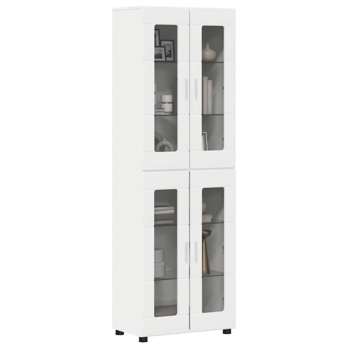 vidaXL Highboard FLORIN 60 x 35 x 182 εκ. Λευκό Επεξεργασμένο Ξύλο