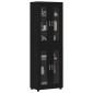 vidaXL Highboard FLORIN 60 x 35 x 182 εκ. Μαύρο Επεξεργασμένο Ξύλο