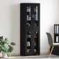 vidaXL Highboard FLORIN 60 x 35 x 182 εκ. Μαύρο Επεξεργασμένο Ξύλο