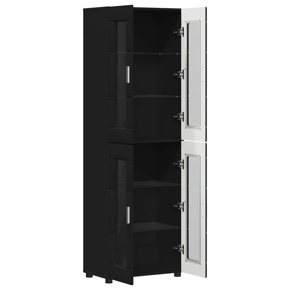 vidaXL Highboard FLORIN 60 x 35 x 182 εκ. Μαύρο Επεξεργασμένο Ξύλο