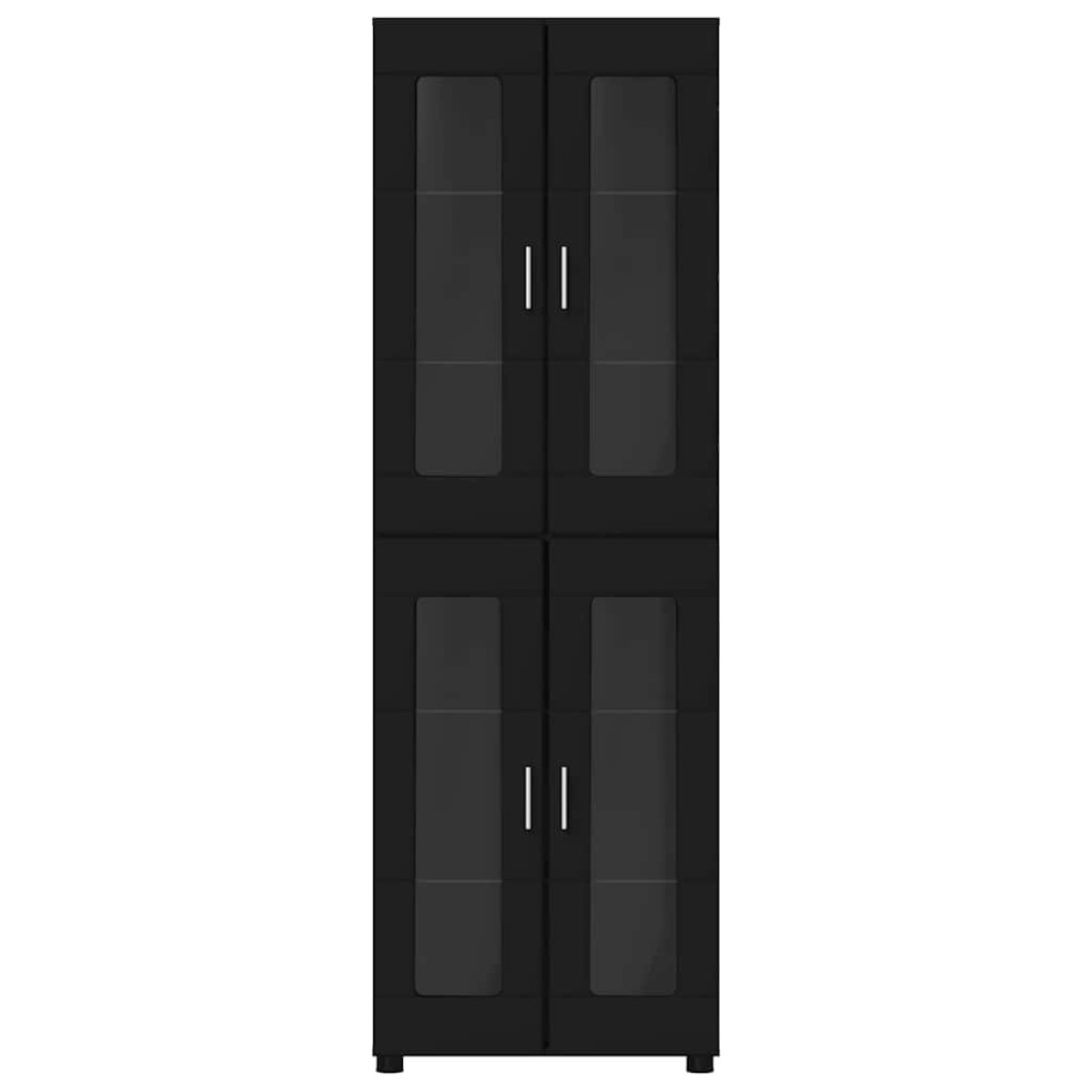vidaXL Highboard FLORIN 60 x 35 x 182 εκ. Μαύρο Επεξεργασμένο Ξύλο