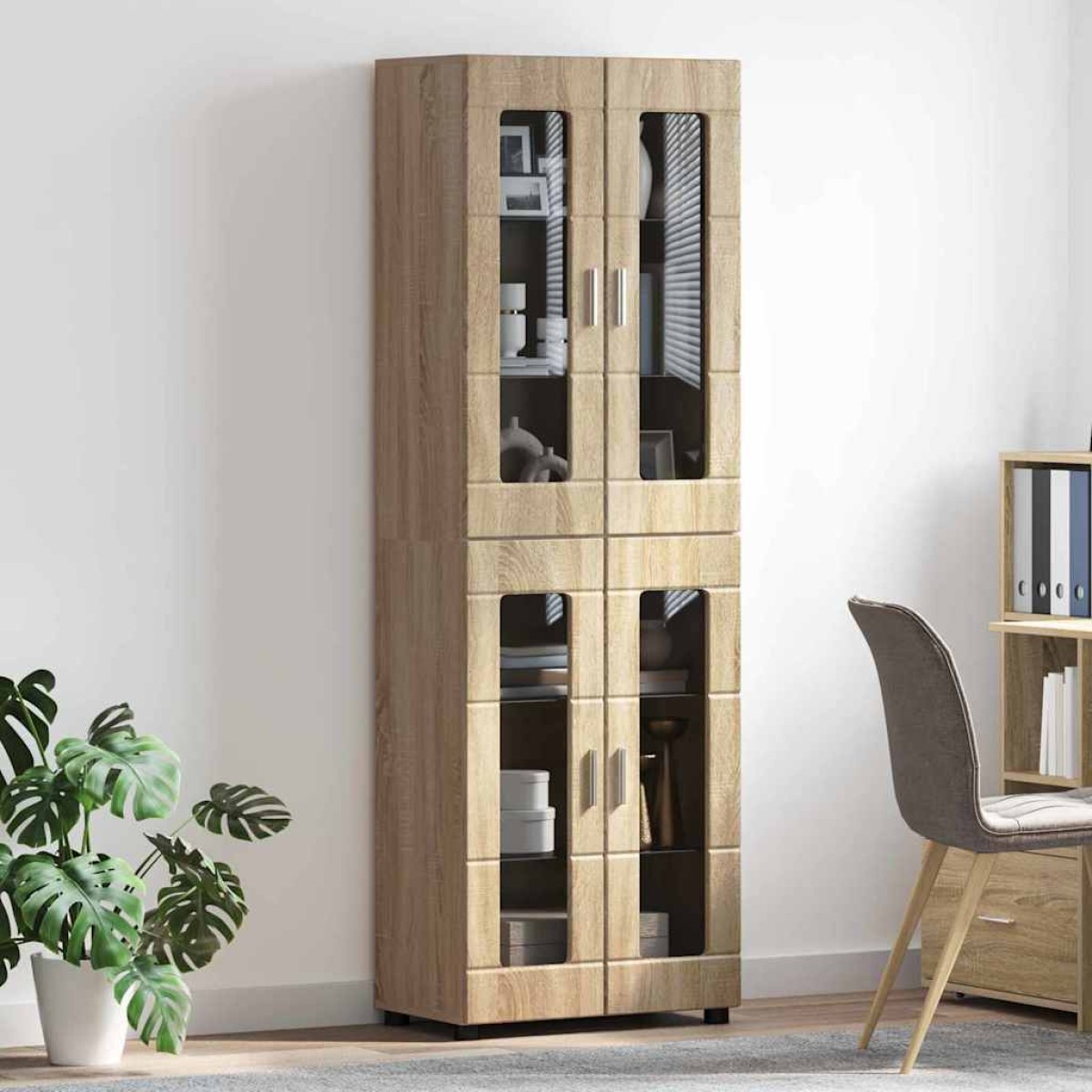 vidaXL Highboard FLORIN 60 x 35 x 182 εκ. Δρύς Sonoma