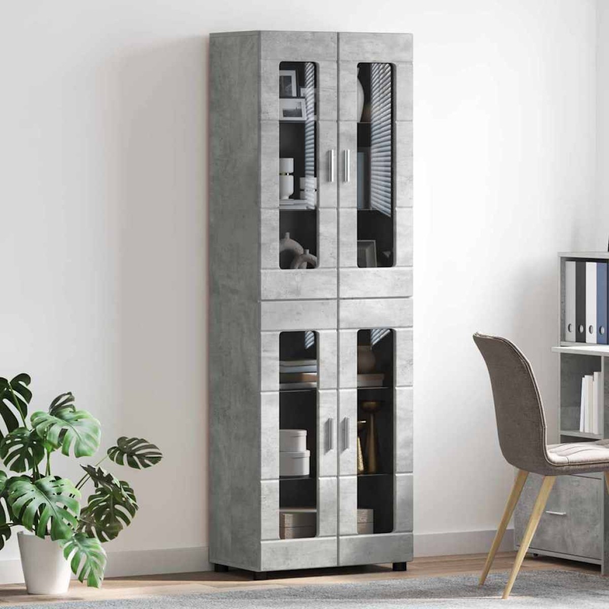 vidaXL Highboard FLORIN 60 x 35 x 182 εκ. Σκυρόδεμα Γκρι