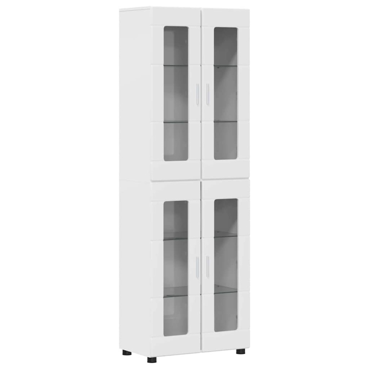 vidaXL Highboard FLORIN 60 x 35 x 182 εκ. Υψηλής γυαλάδας λευκό