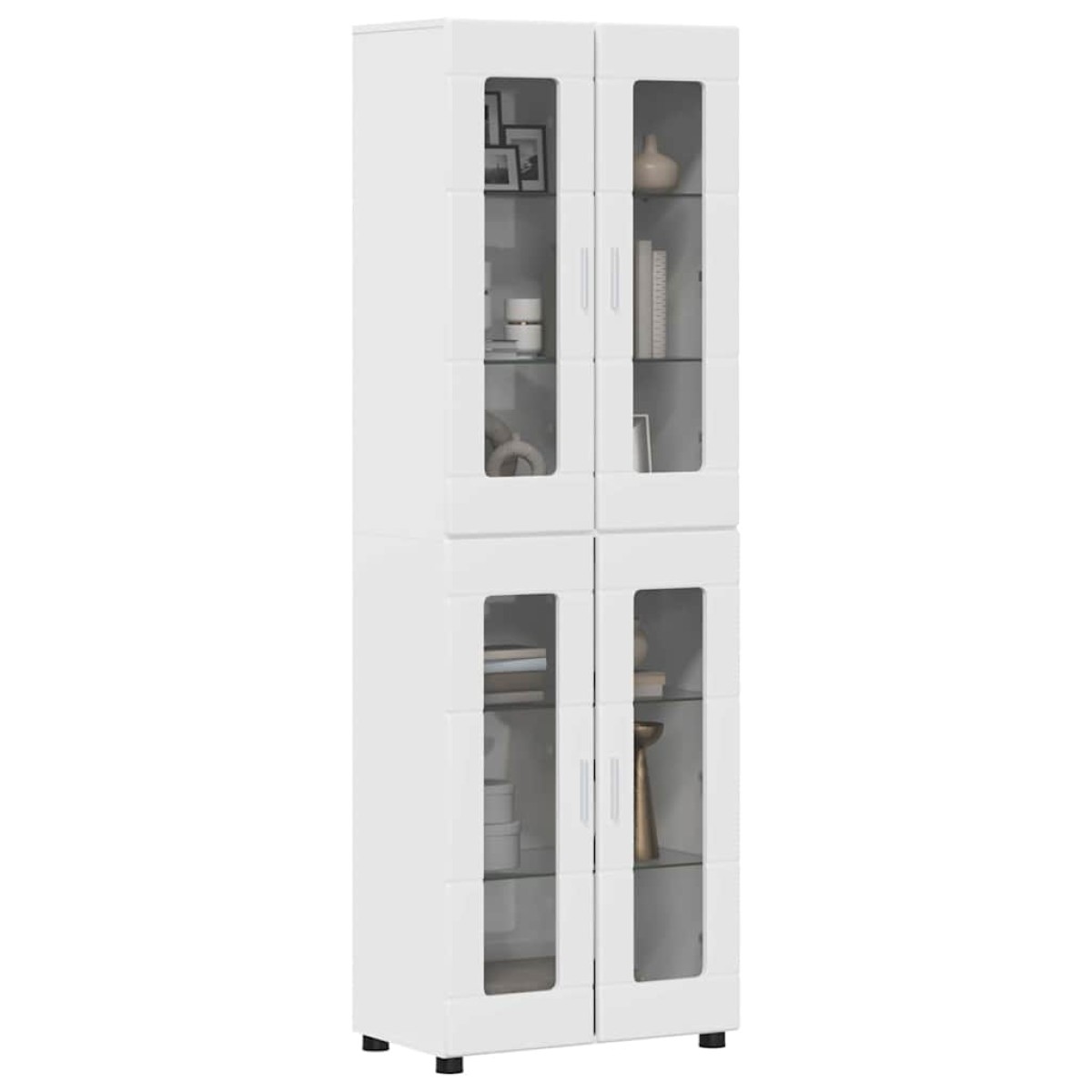 vidaXL Highboard FLORIN 60 x 35 x 182 εκ. Υψηλής γυαλάδας λευκό