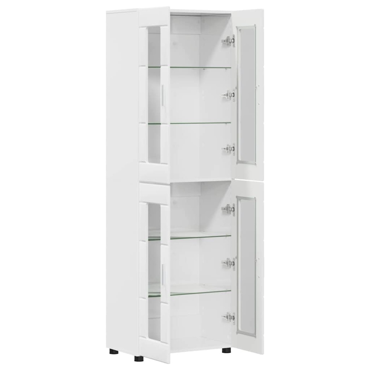 vidaXL Highboard FLORIN 60 x 35 x 182 εκ. Υψηλής γυαλάδας λευκό