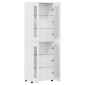 vidaXL Highboard FLORIN 60 x 35 x 182 εκ. Υψηλής γυαλάδας λευκό