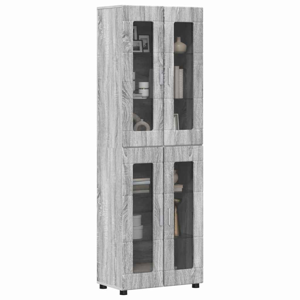 vidaXL Highboard FLORIN 60 x 35 x 182 εκ. Γκρίζο Σονομα