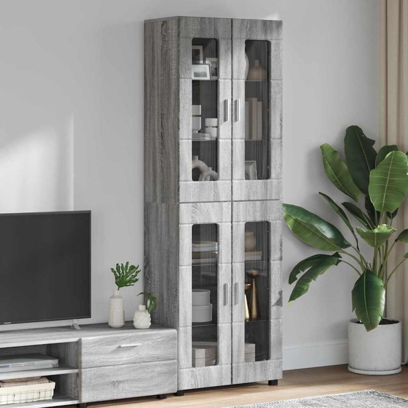 vidaXL Highboard FLORIN 60 x 35 x 182 εκ. Γκρίζο Σονομα