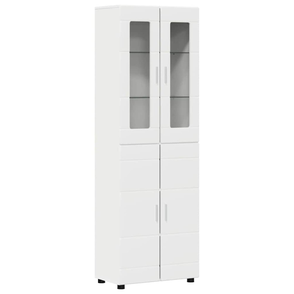 vidaXL Highboard FLORIN 60 x 35 x 182 εκ. Λευκό Επεξεργασμένο Ξύλο