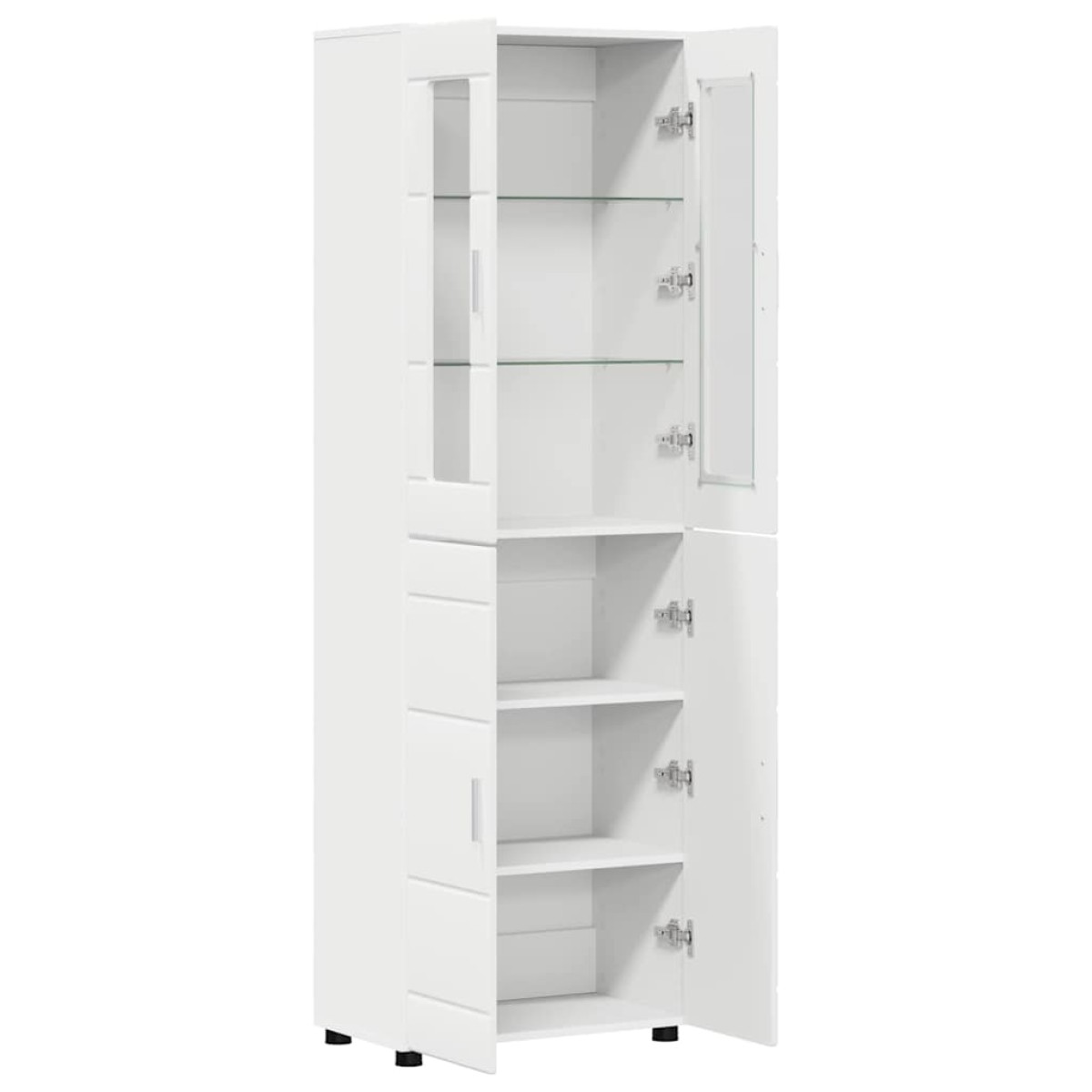 vidaXL Highboard FLORIN 60 x 35 x 182 εκ. Λευκό Επεξεργασμένο Ξύλο