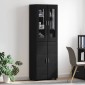 vidaXL Highboard FLORIN 60 x 35 x 182 εκ. Μαύρο Επεξεργασμένο Ξύλο