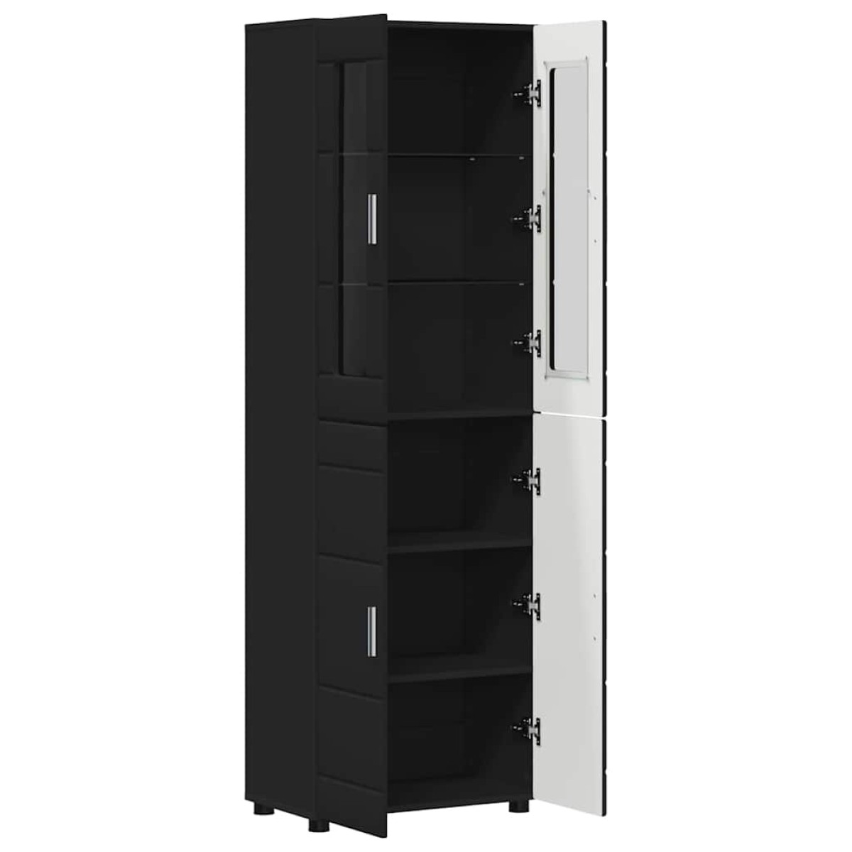 vidaXL Highboard FLORIN 60 x 35 x 182 εκ. Μαύρο Επεξεργασμένο Ξύλο