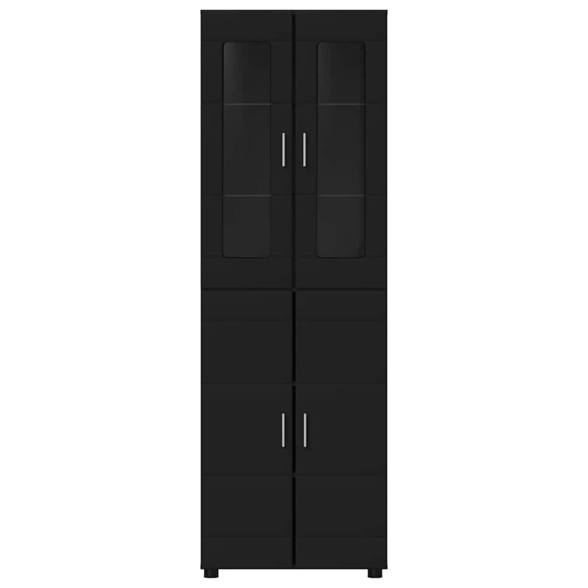 vidaXL Highboard FLORIN 60 x 35 x 182 εκ. Μαύρο Επεξεργασμένο Ξύλο