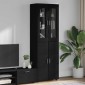 vidaXL Highboard FLORIN 60 x 35 x 182 εκ. Μαύρο Επεξεργασμένο Ξύλο