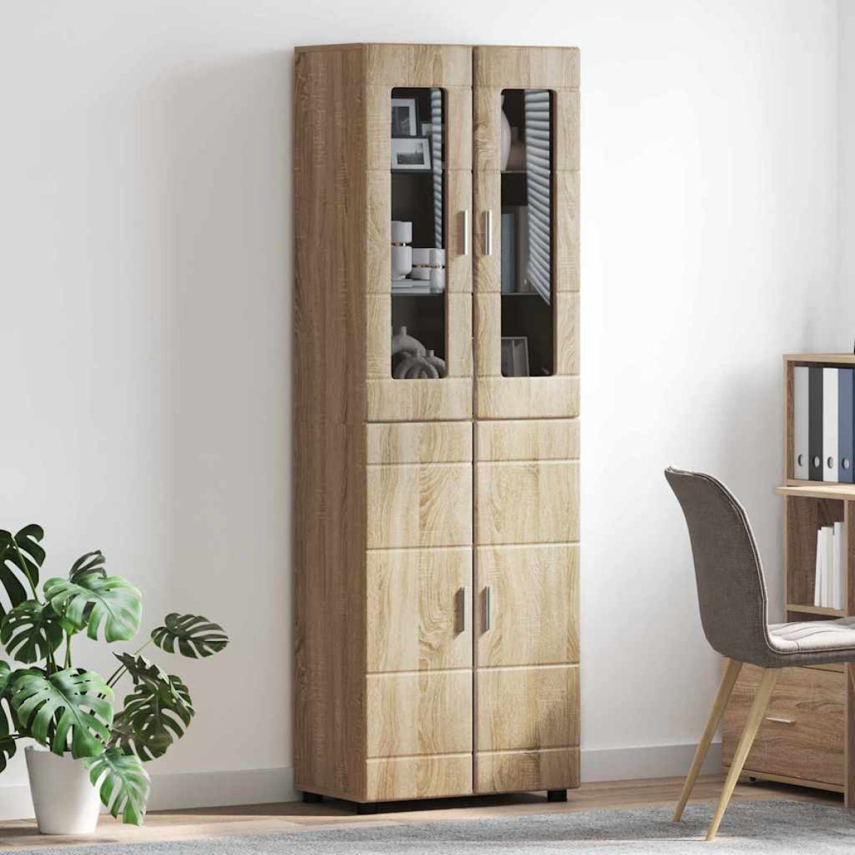 vidaXL Highboard FLORIN 60 x 35 x 182 εκ. Δρύς Sonoma